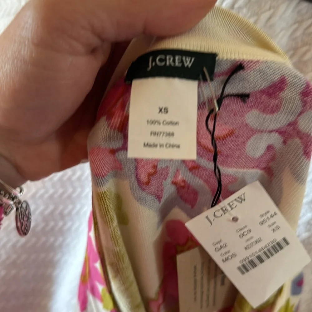 J crew women’s XS light sweater cardigan brand new floral print - Picture 5 of 5
